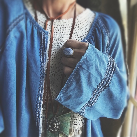 Altered Tops - Throw On Bohemian Chambray Top